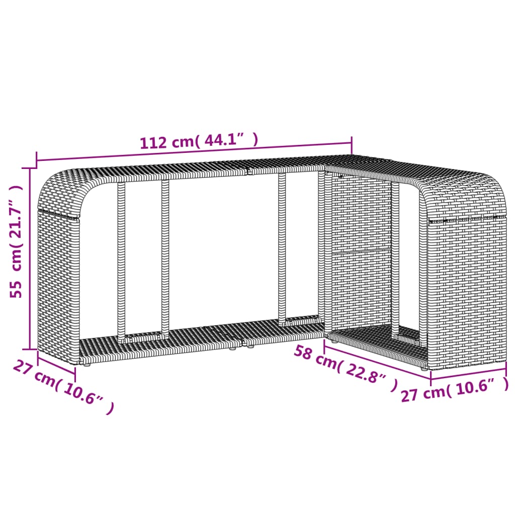 Outdoor-Regale 2 Stk. Poly Rattan