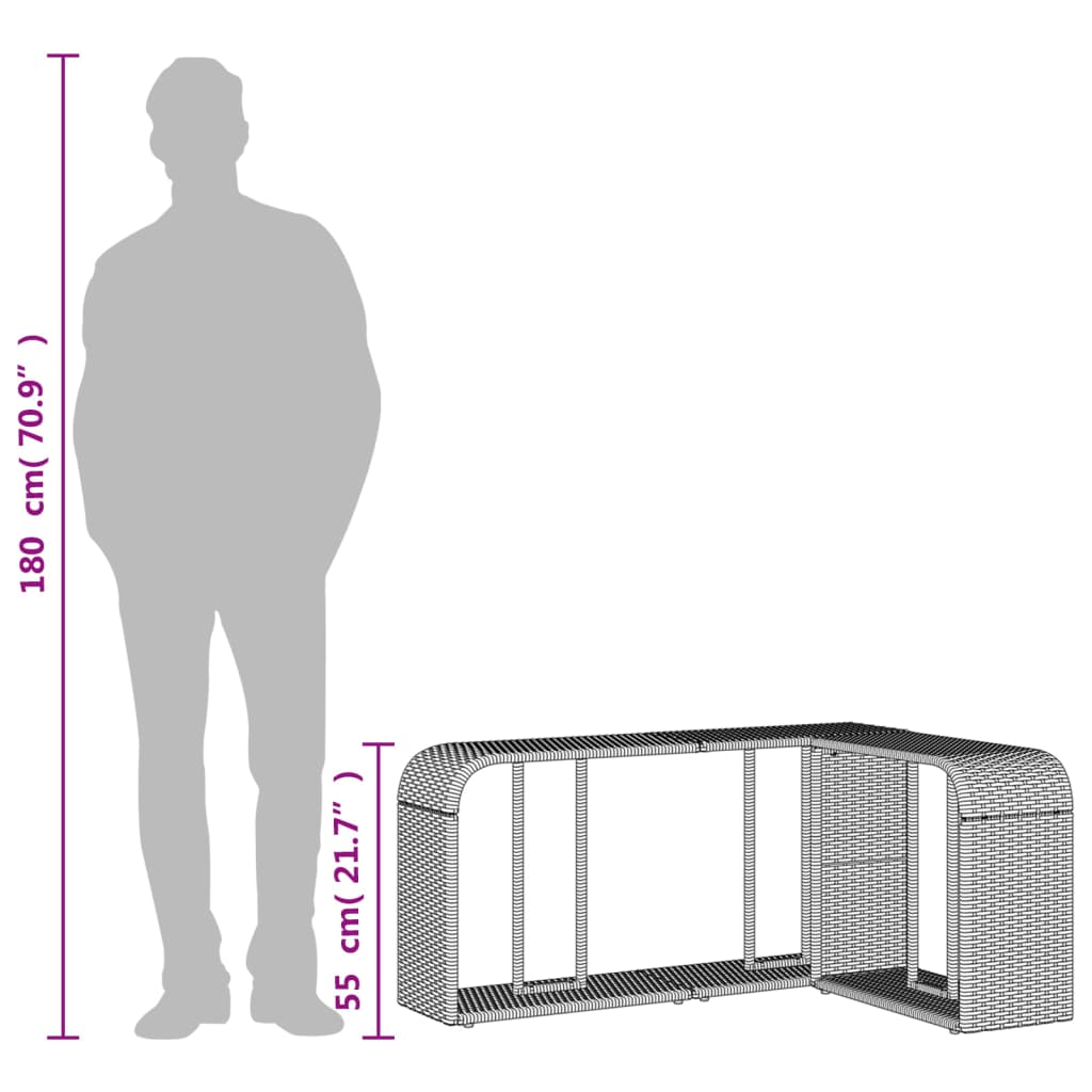 Outdoor-Regale 2 Stk. Poly Rattan