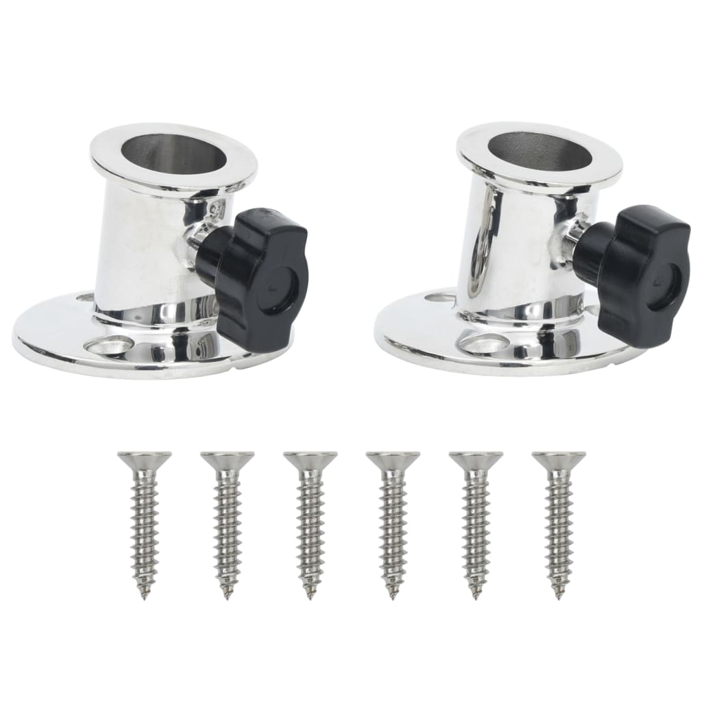 Relingfüße 2 Stk. Rund Für 26 Mm Rohr Edelstahl