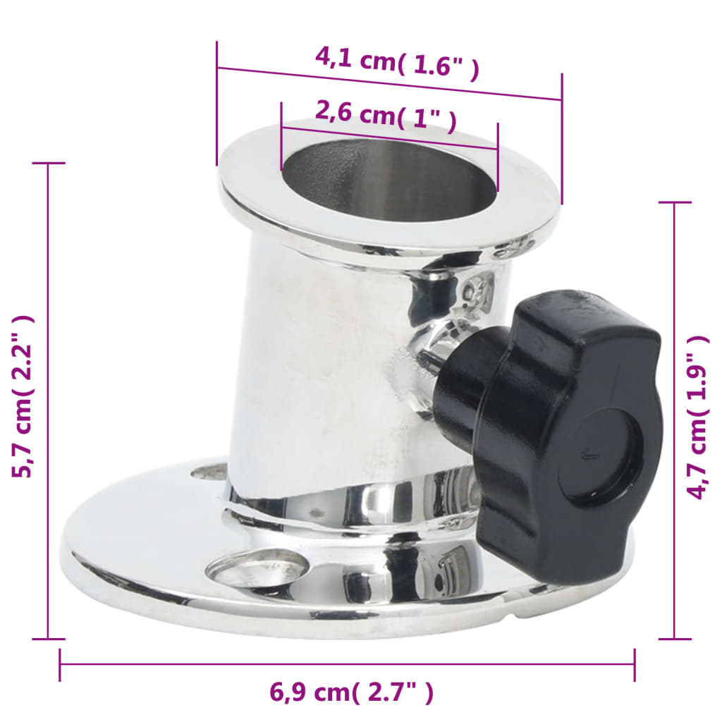 Relingfüße 2 Stk. Rund Für 26 Mm Rohr Edelstahl