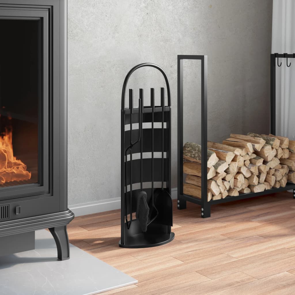 5-Teiliges Kaminbesteck-Set 23 X 15 X 66 Cm Stahl