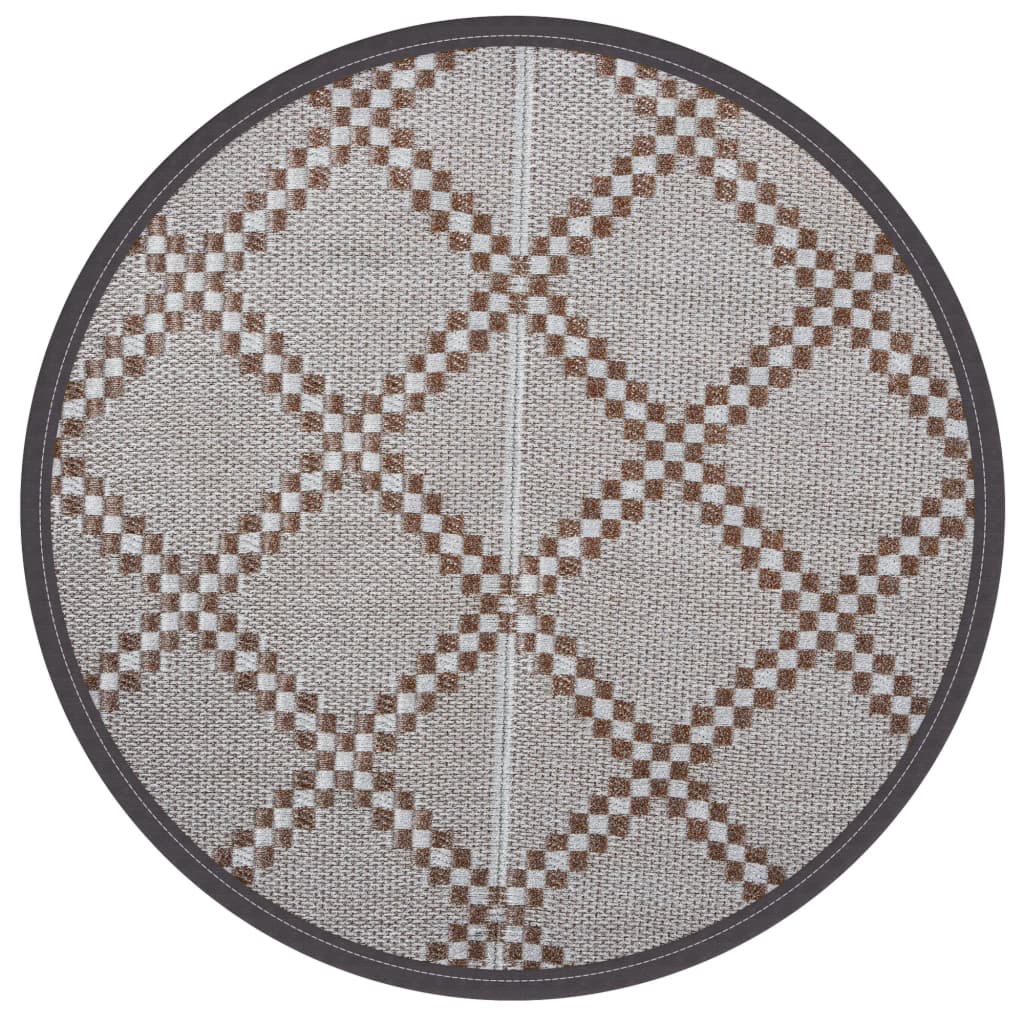 Outdoor-Teppich Arakil Braun Ø160 Cm Pp Braun Und Weiß