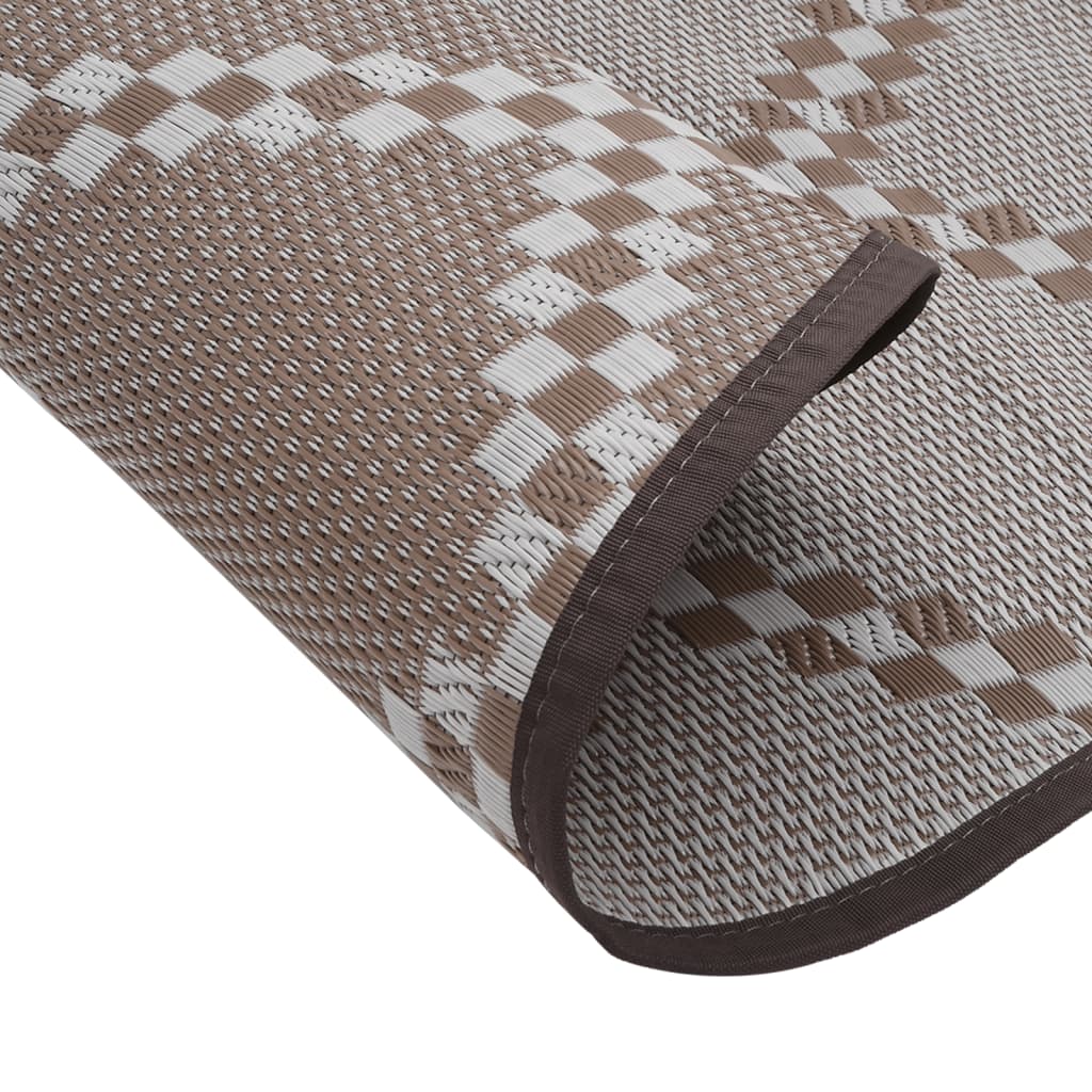 Outdoor-Teppich Arakil Braun Ø160 Cm Pp Braun Und Weiß