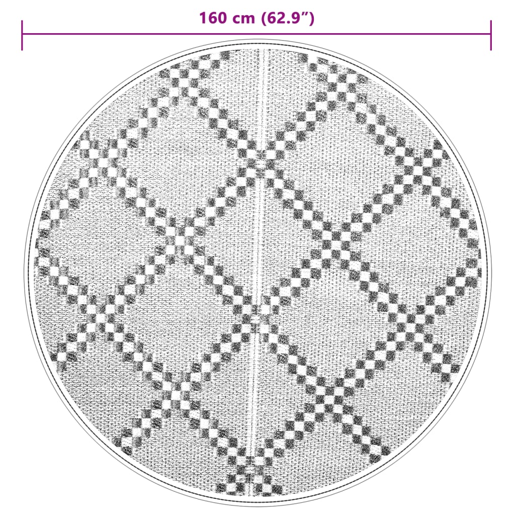 Outdoor-Teppich Arakil Braun Ø160 Cm Pp Braun Und Weiß