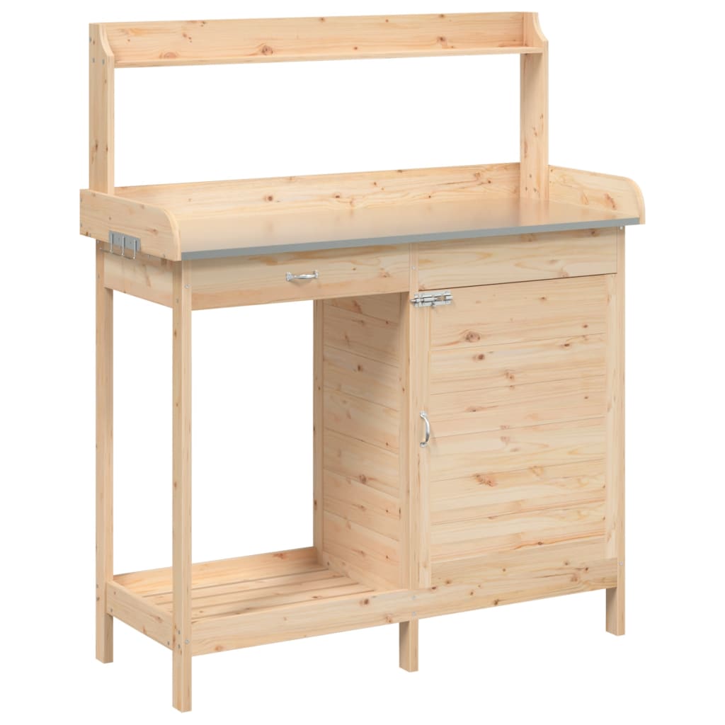 Pflanztisch Mit Schrank 110,5X45X124,5 Cm Massivholz Tanne