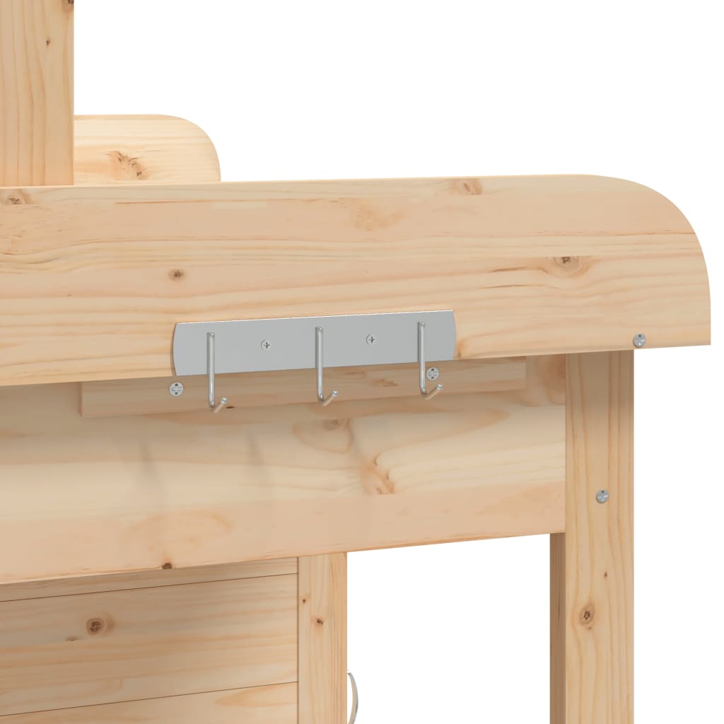 Pflanztisch Mit Schrank 110,5X45X124,5 Cm Massivholz Tanne