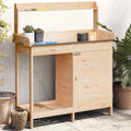 Pflanztisch Mit Schrank 110,5X45X124,5 Cm Massivholz Tanne