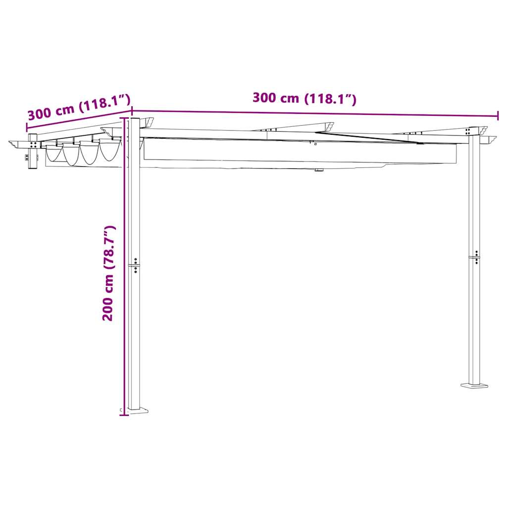 Pavillon 300 X 300 X 200 Cm Polyester