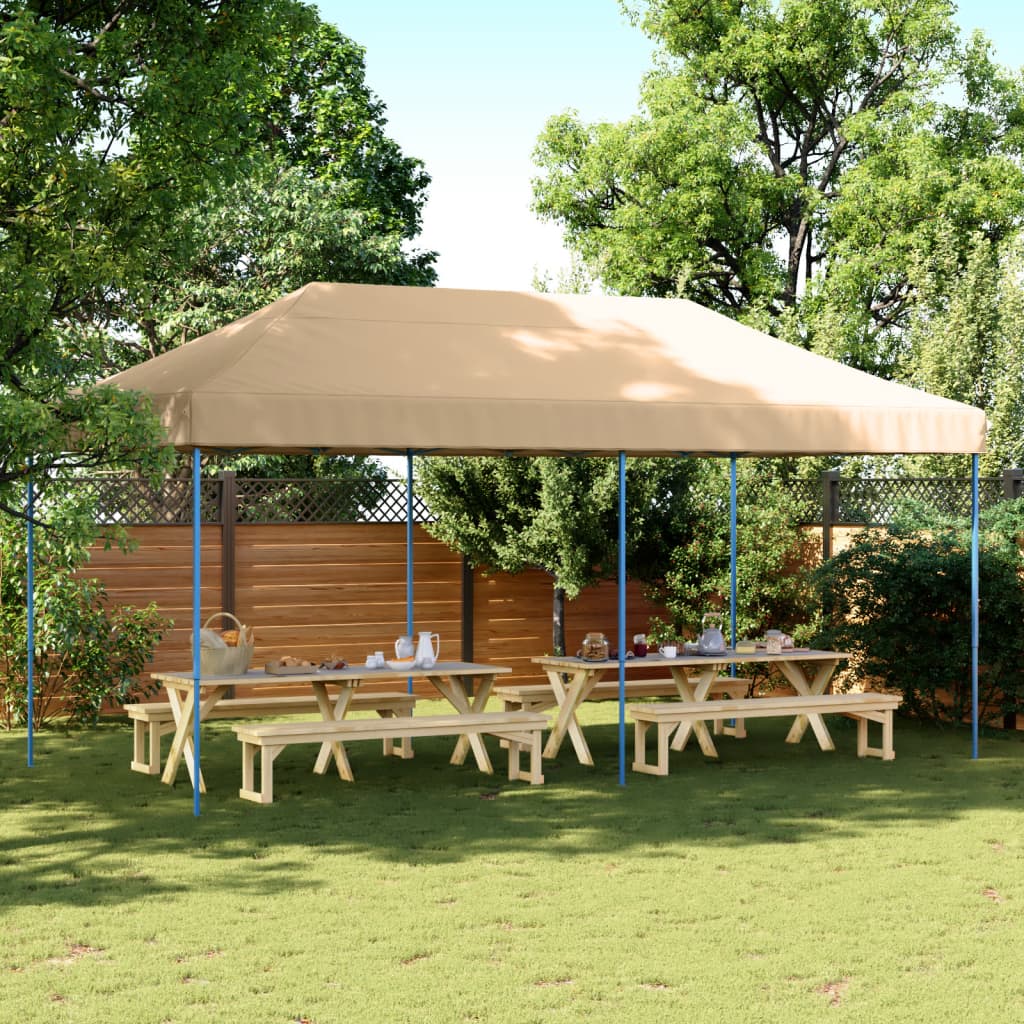 Partyzelt Faltbar Pop-Up 580X292X315 Cm Beige