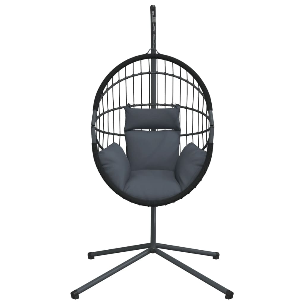 Hängesessel Ei-Design Mit Ständer Rattan Und Stahl