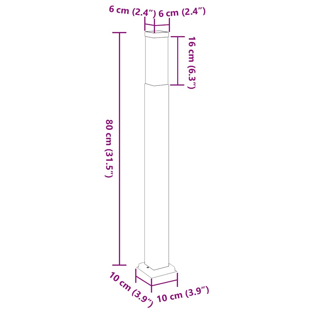 Pollerleuchten 3 Stück 80 Cm Edelstahl Ip44