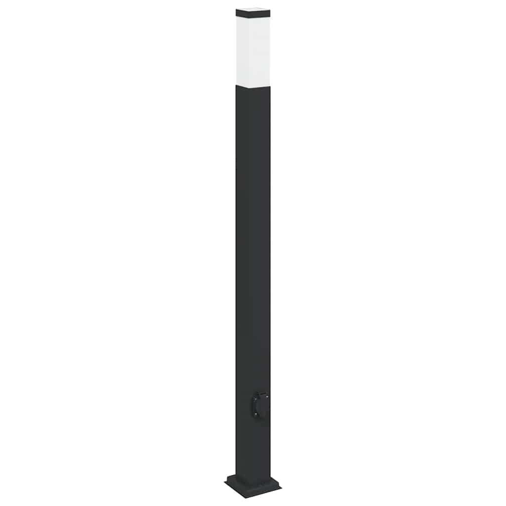 Pollerleuchten Mit Steckdose 3 Stk. 110 Cm Schwarz Ip44