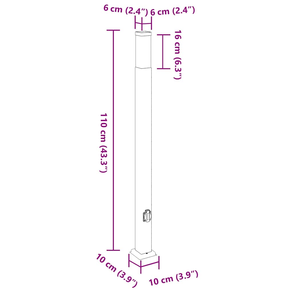 Pollerleuchten Mit Steckdose 3 Stk. 110 Cm Schwarz Ip44