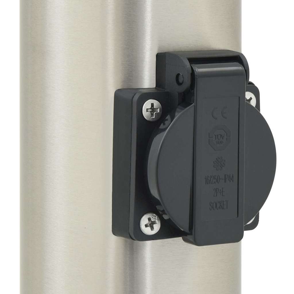 Pollerleuchten Mit Sensor&Steckdose 3 Stk. 80 Cm Edelstahl Ip44