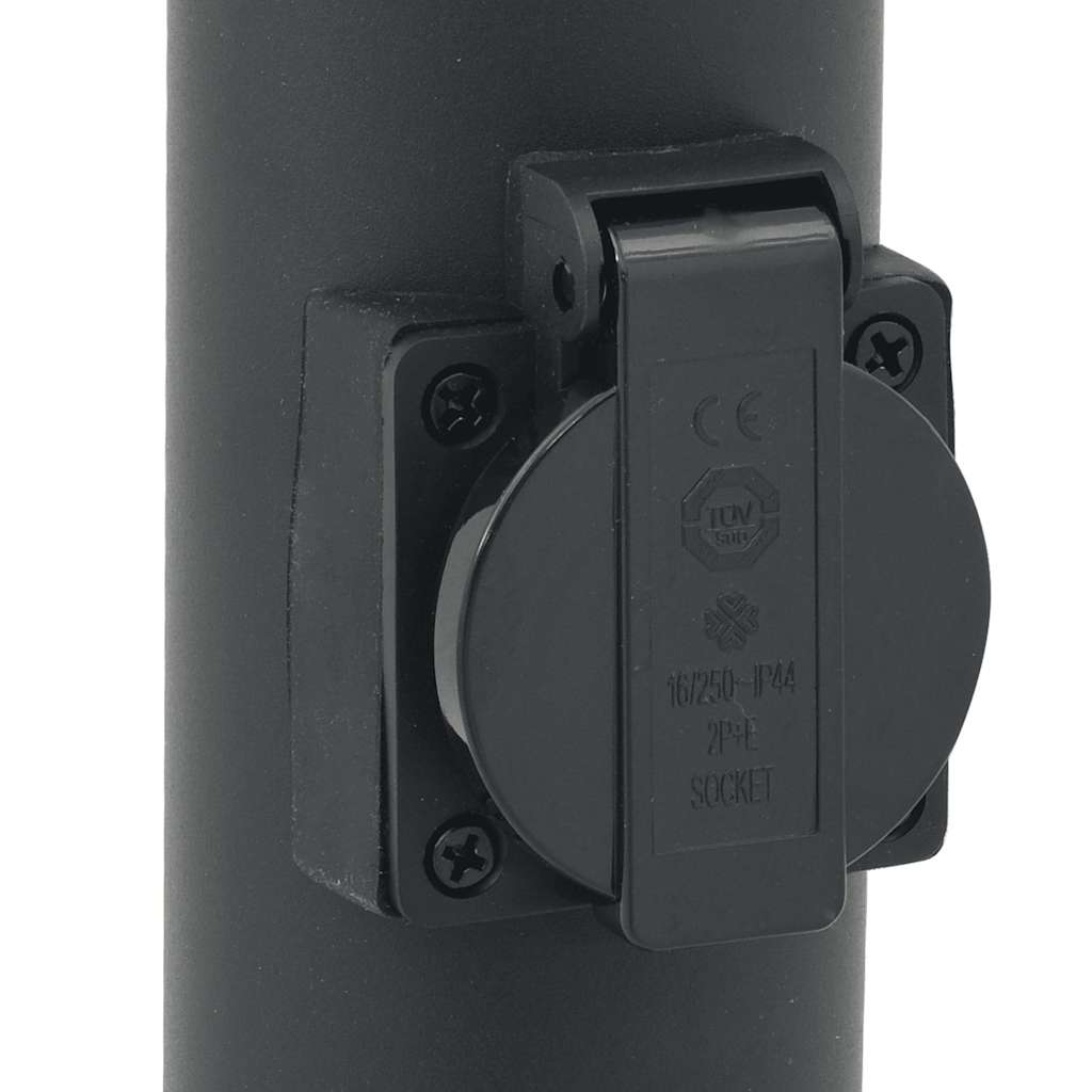 Pollerleuchten Mit Steckdose 3 Stk. 120 Cm Schwarz Ip44