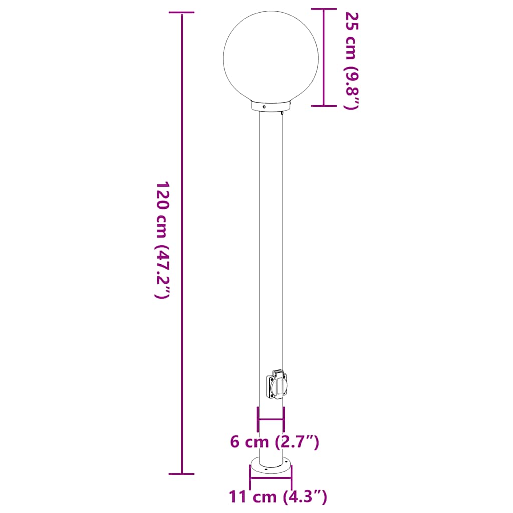 Pollerleuchten Mit Steckdose 3 Stk. 120 Cm Schwarz Ip44