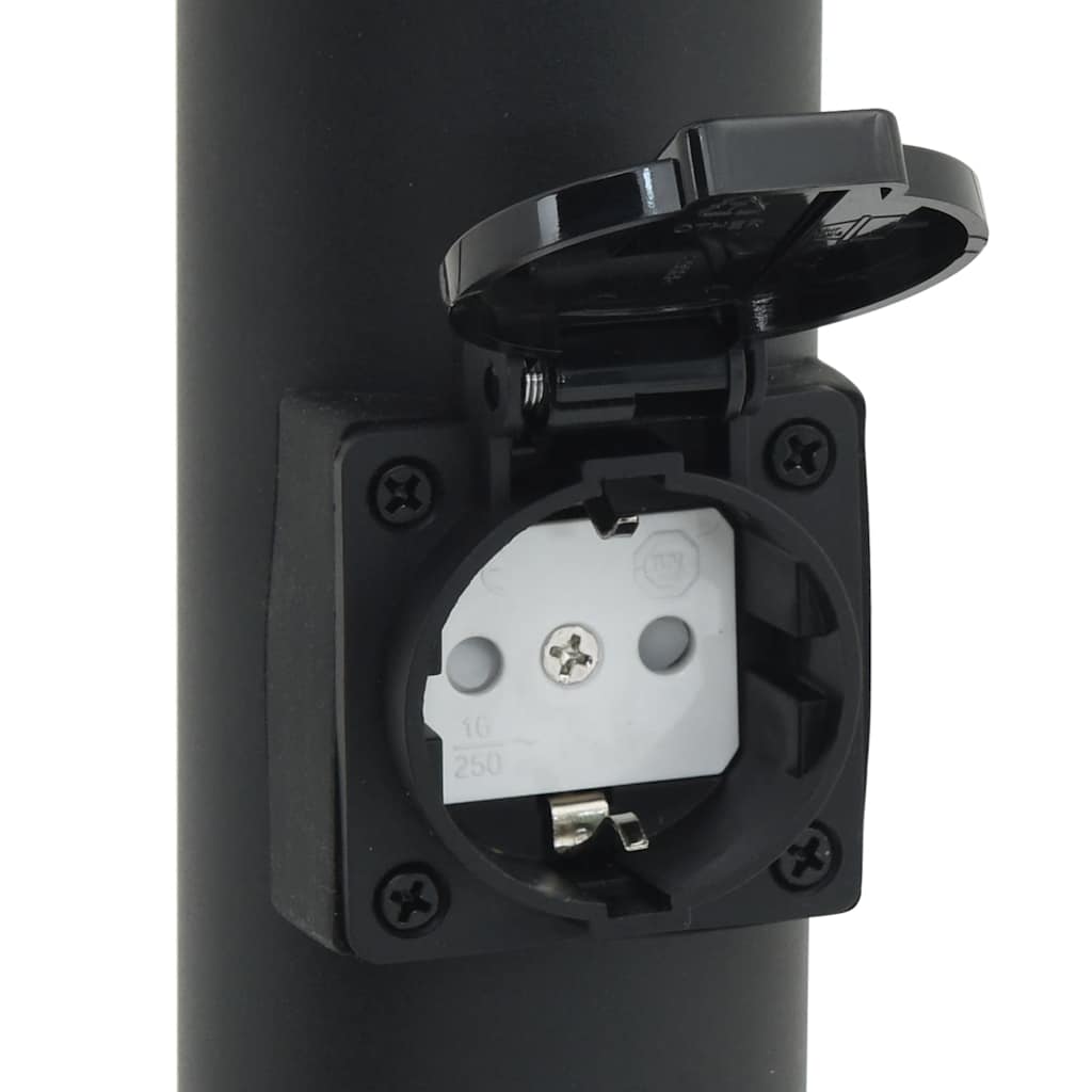 Pollerleuchten Mit Sensor Und Steckdose 3 Stk. 120 Cm Schwarz Ip44