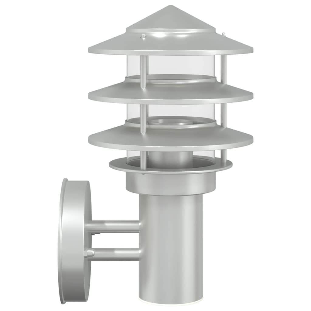 Außenwandleuchten 2 Stk. N Edelstahl Silber