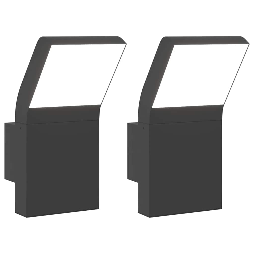 Led-Außenwandleuchten 2 Stk. Aluminiumdruckguss Schwarz