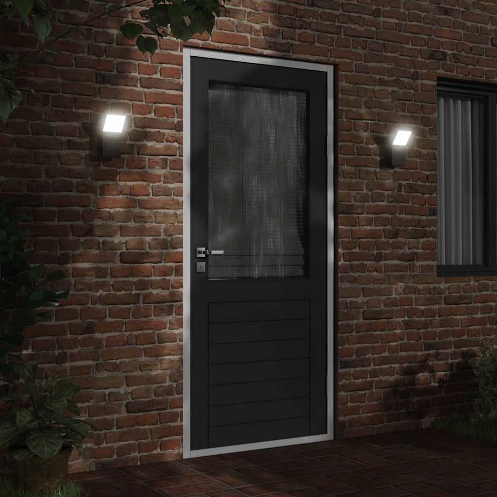 Led-Außenwandleuchten 2 Stk. Aluminiumdruckguss Schwarz