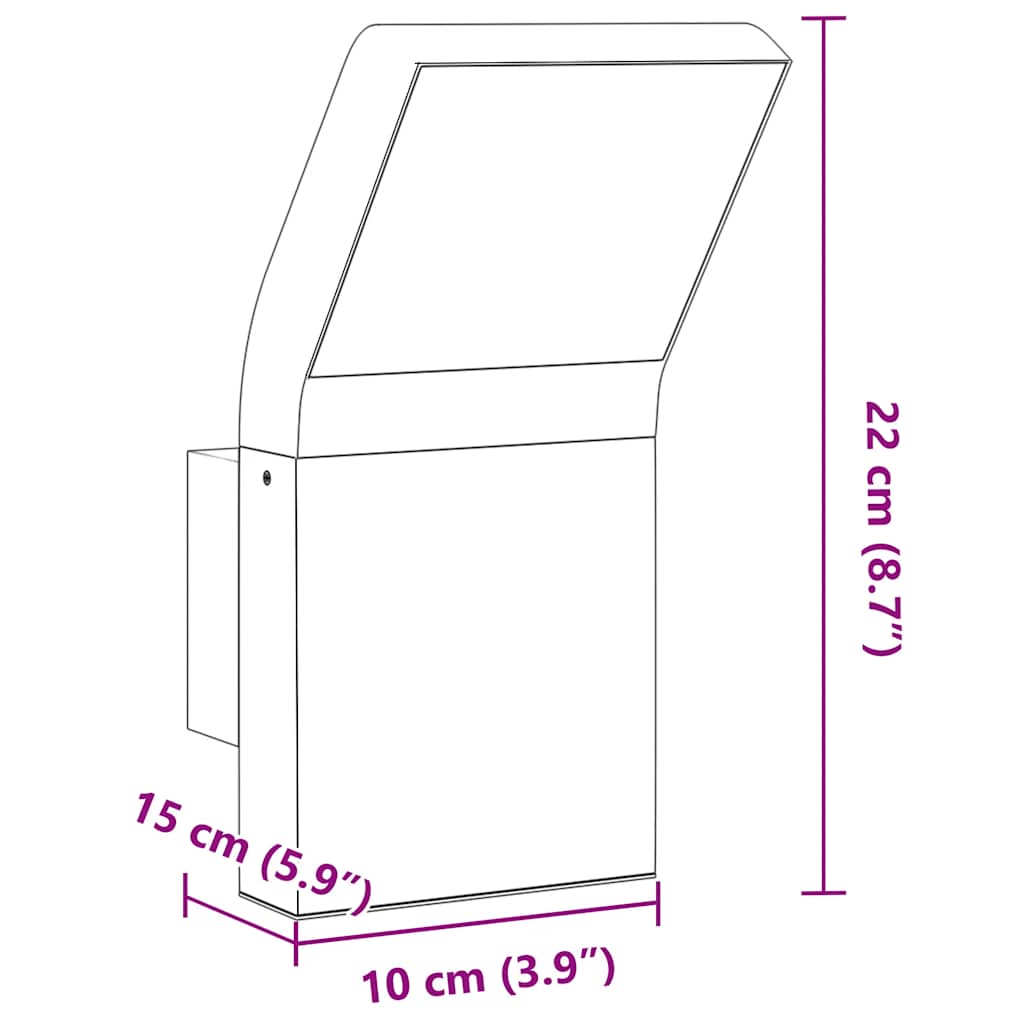 Led-Außenwandleuchten 2 Stk. Aluminiumdruckguss Schwarz