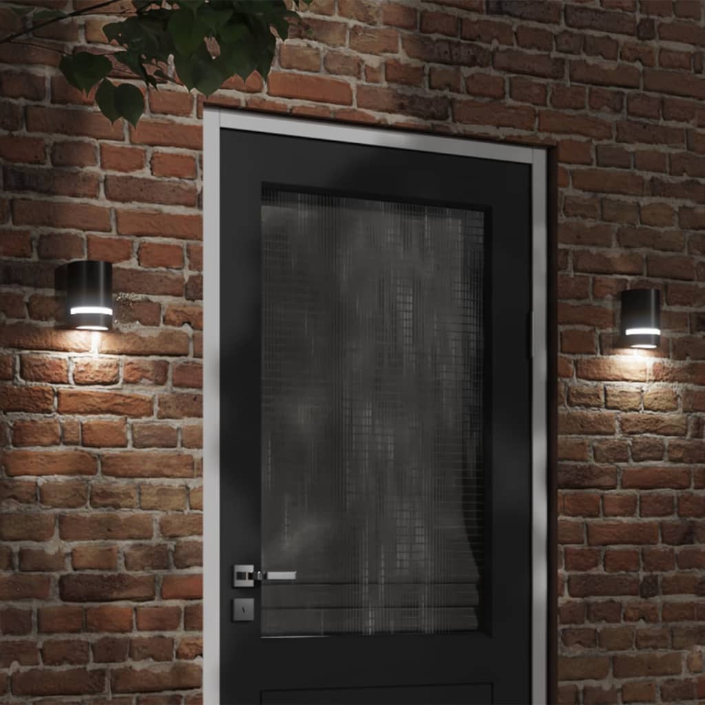 Außenwandleuchten 2 Stk. 35 W Schwarz Halbrund