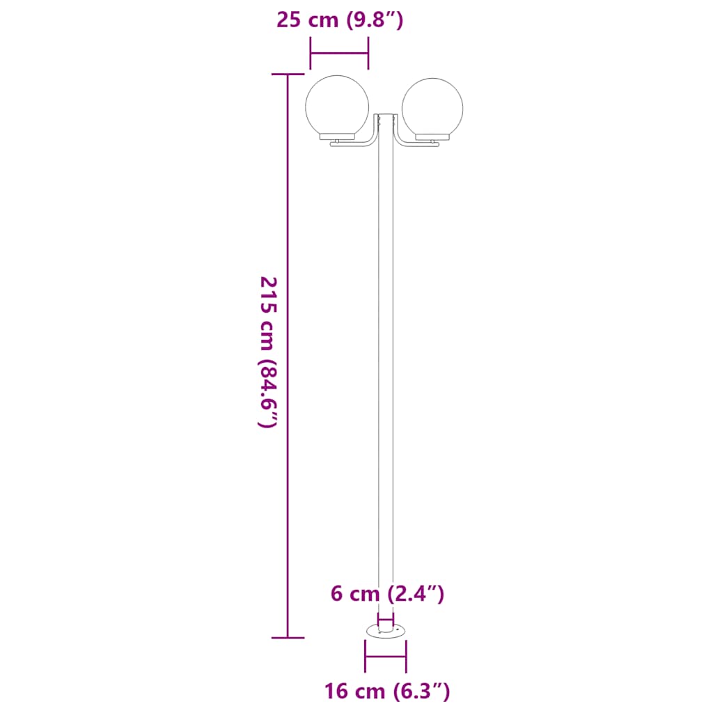 Wegeleuchten 3 Stk. Silbern 215 Cm Edelstahl