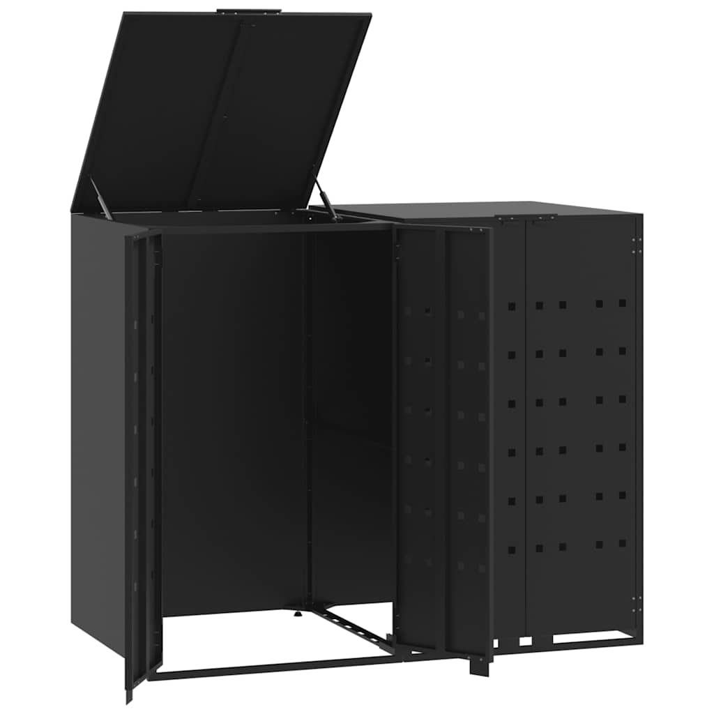 Mülltonnenbox Für 2 Tonnen 138X79X117 Cm Stahl Schwarz