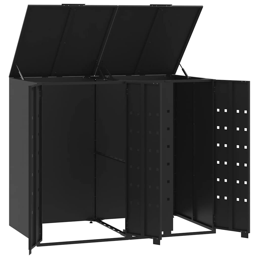 Mülltonnenbox Für 2 Tonnen 138X79X117 Cm Stahl Schwarz