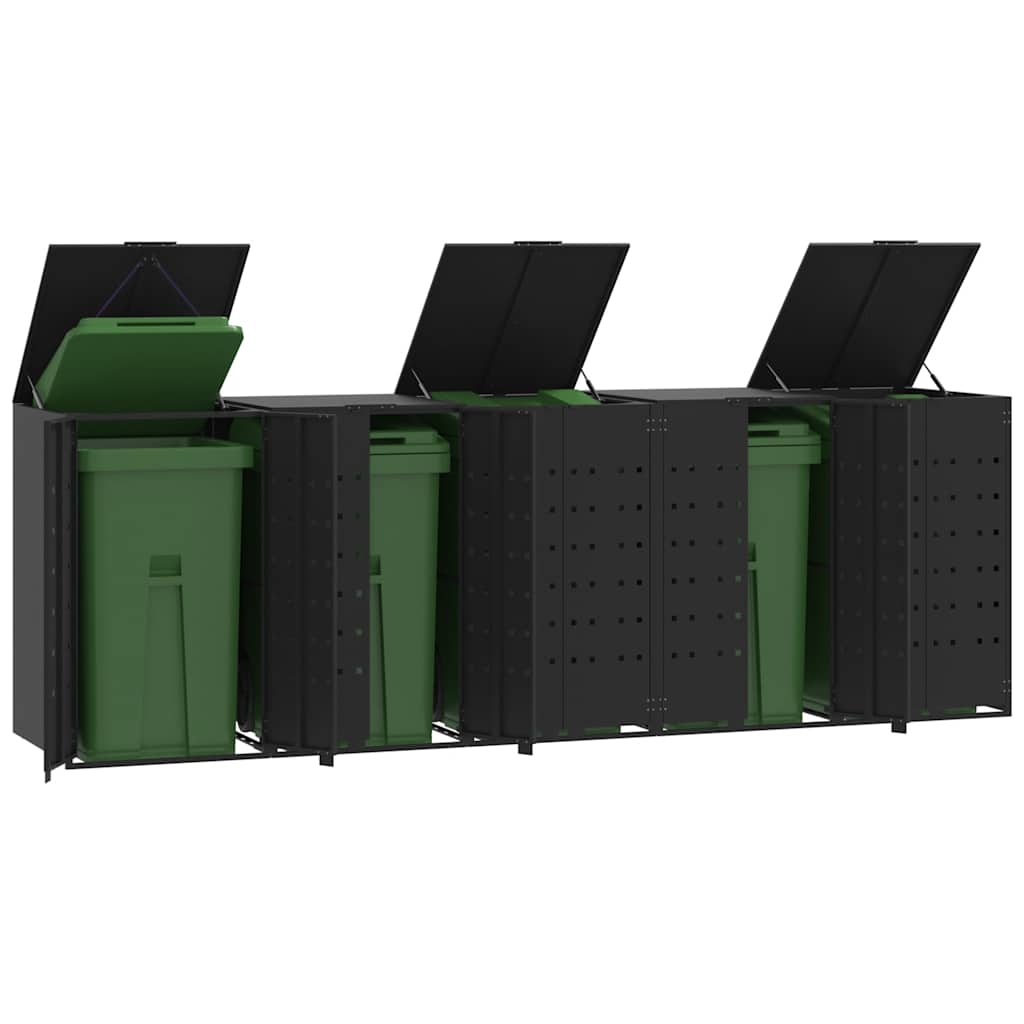 Mülltonnenbox Für 2 Tonnen 138X79X117 Cm Stahl Schwarz