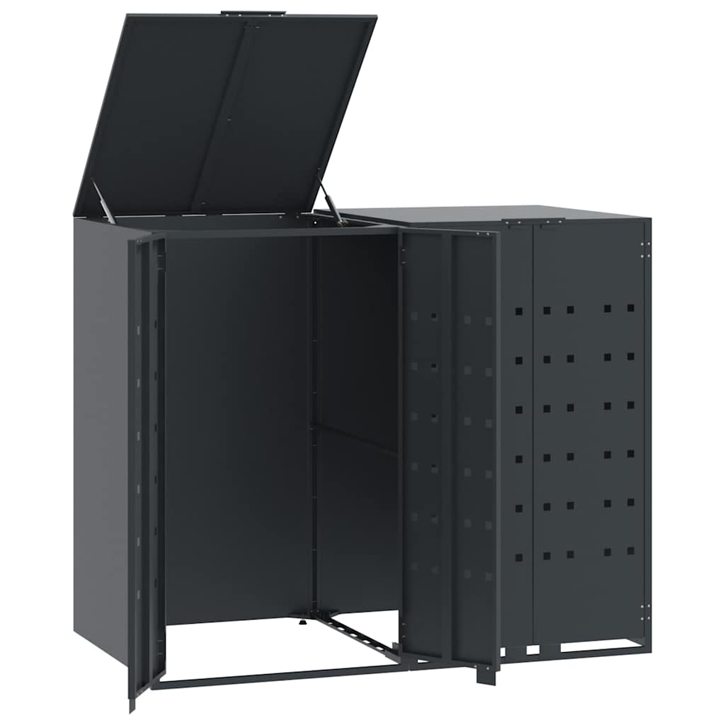 Mülltonnenbox Für 2 Tonnen 138X79X117 Cm Stahl Anthrazit