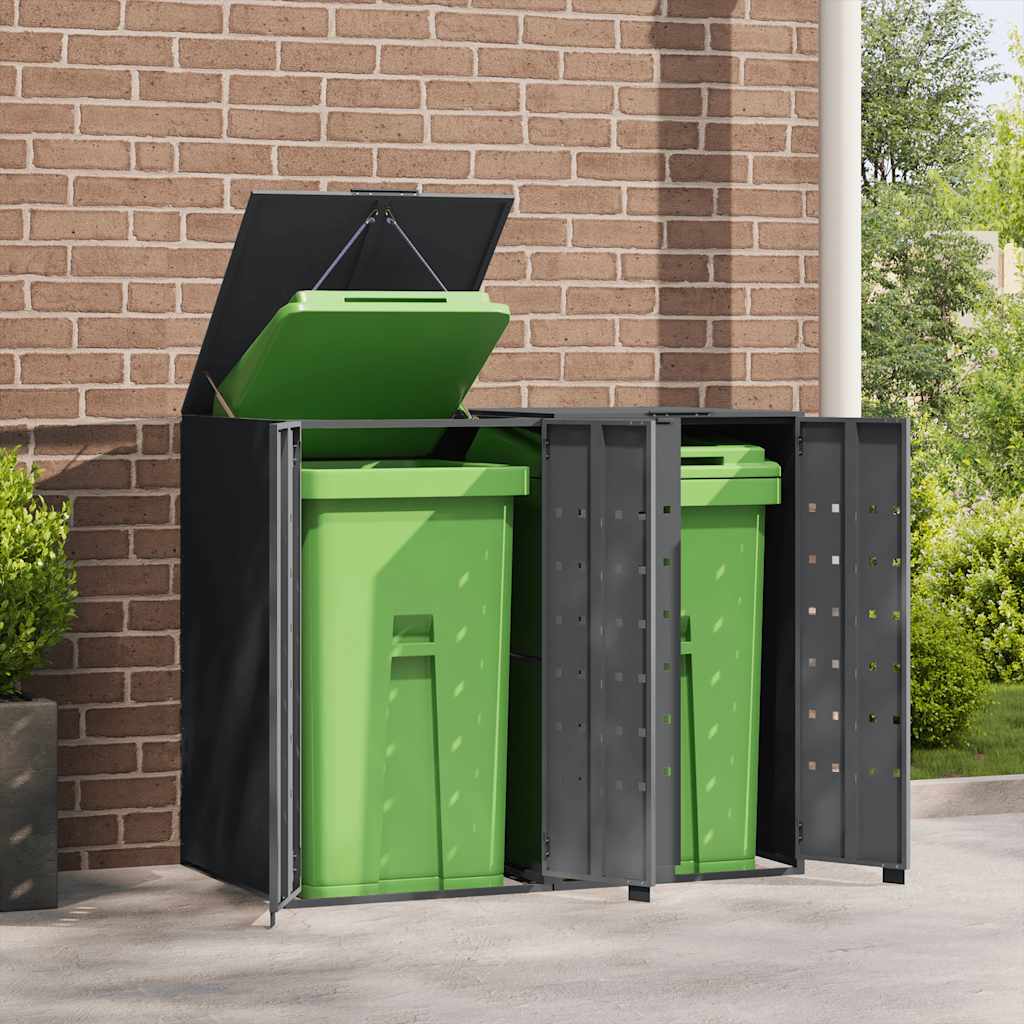 Mülltonnenbox Für 2 Tonnen 138X79X117 Cm Stahl Anthrazit