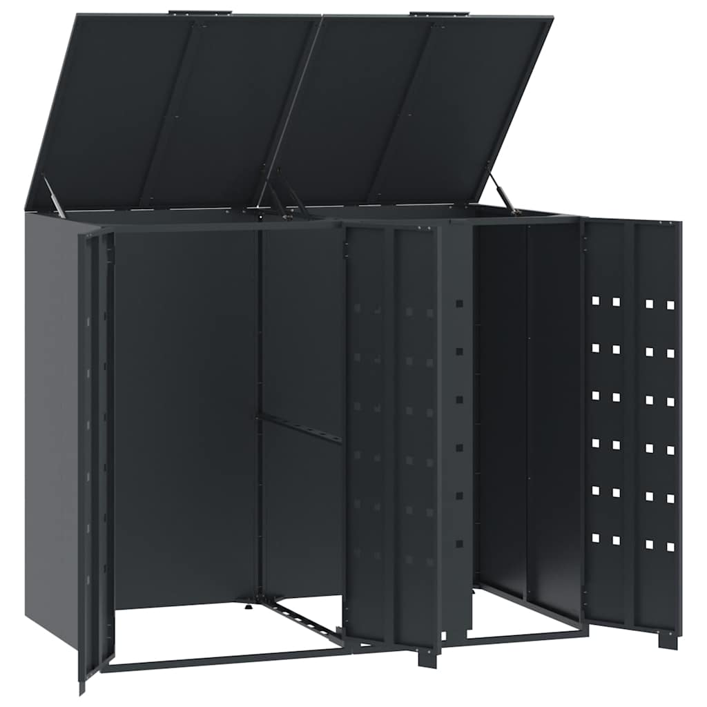 Mülltonnenbox Für 2 Tonnen 138X79X117 Cm Stahl Anthrazit