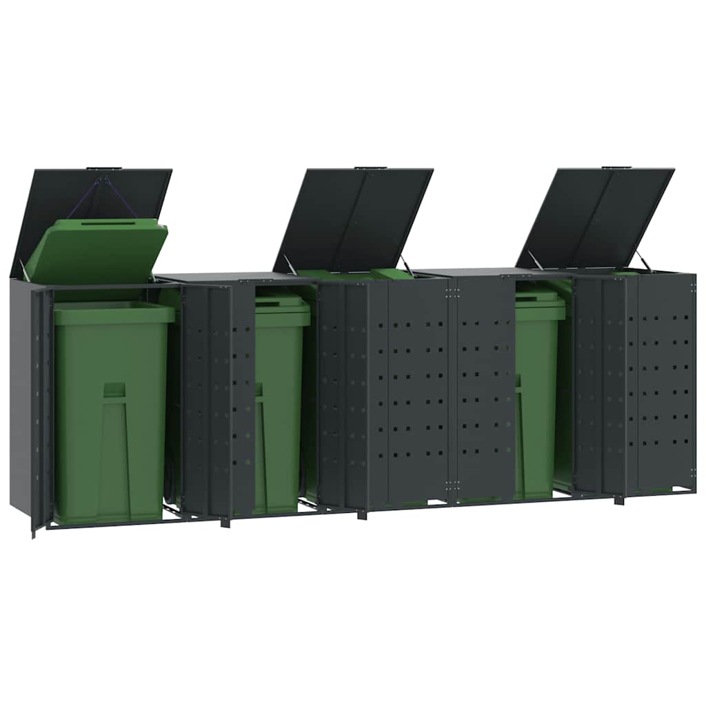 Mülltonnenbox Für 2 Tonnen 138X79X117 Cm Stahl Anthrazit