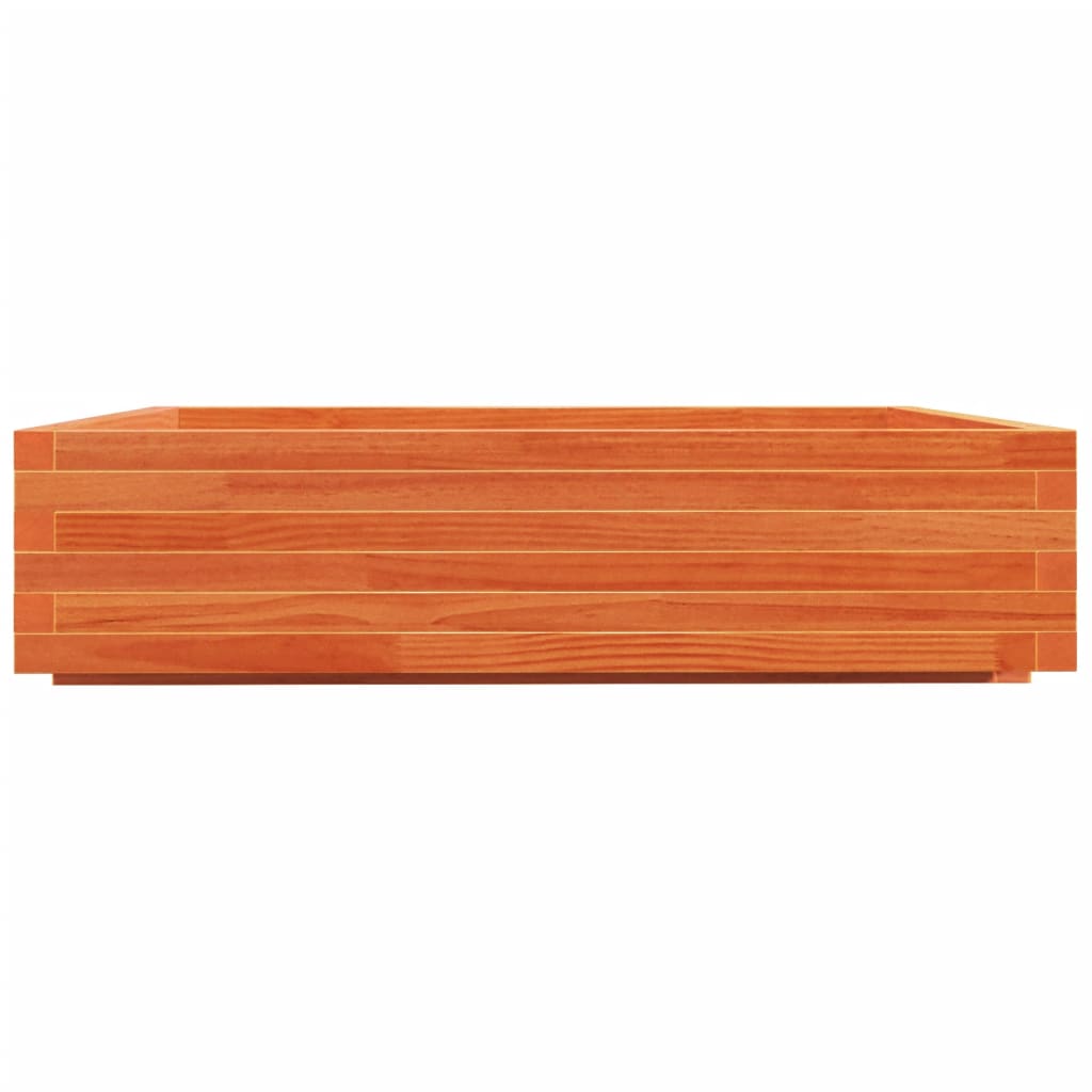 Pflanzkübel Wachsbraun 100X100X26,5 Cm Massivholz Kiefer Natürlich Imprägniert