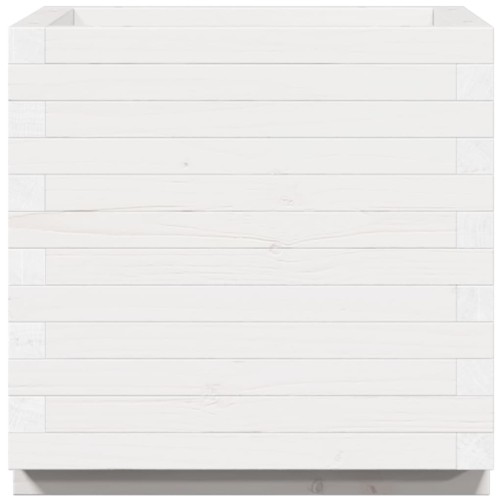 Pflanzkübel Weiß 50X50X49,5 Cm Massivholz Kiefer Natürlich Imprägniert