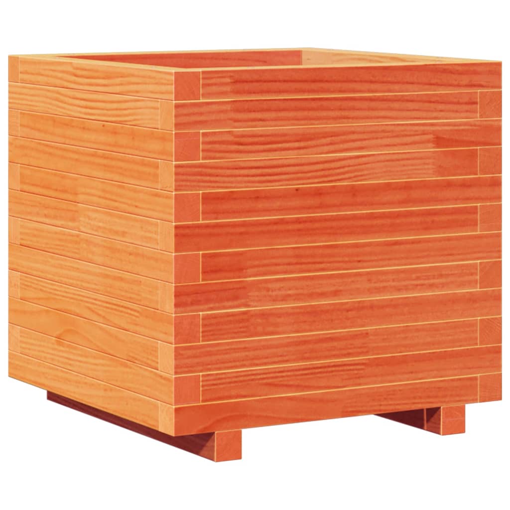 Pflanzkübel Wachsbraun 50X50X49,5 Cm Massivholz Kiefer Natürlich Imprägniert