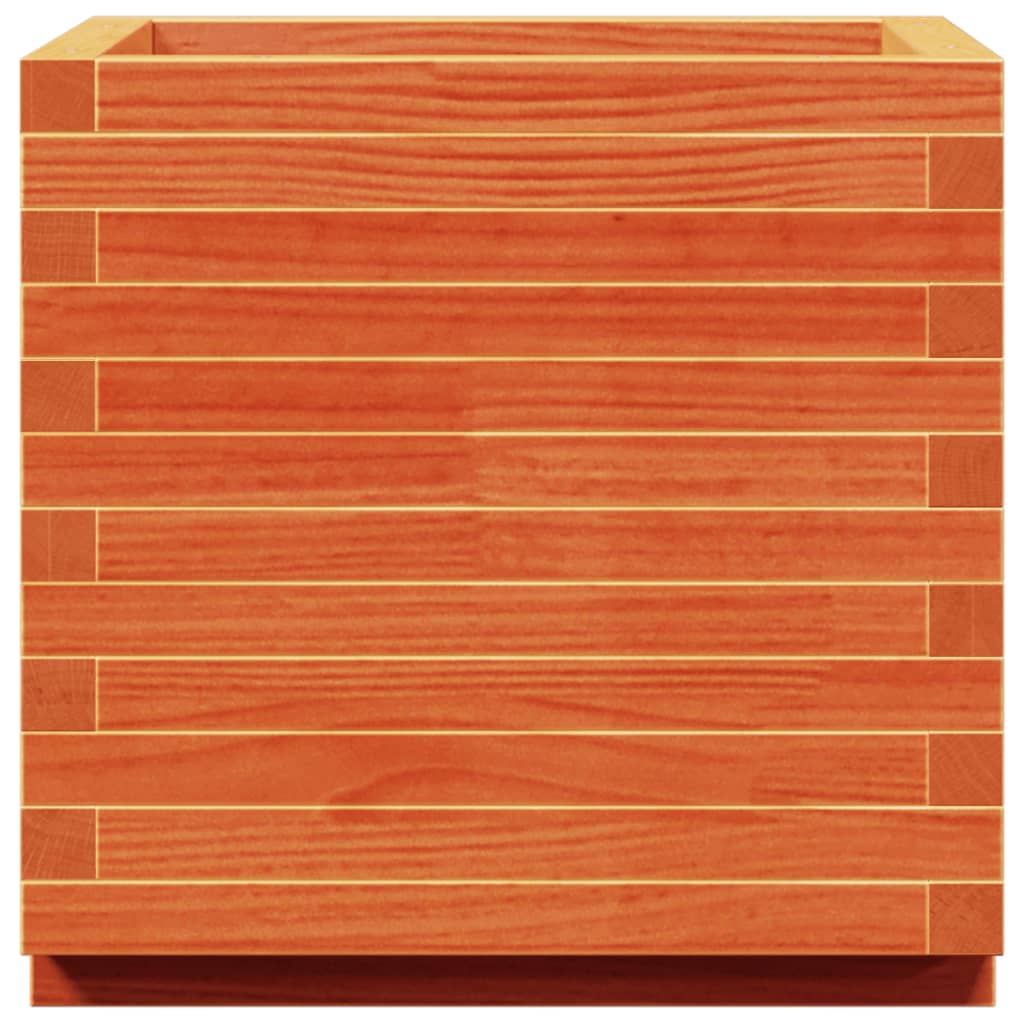 Pflanzkübel Wachsbraun 50X50X49,5 Cm Massivholz Kiefer Natürlich Imprägniert