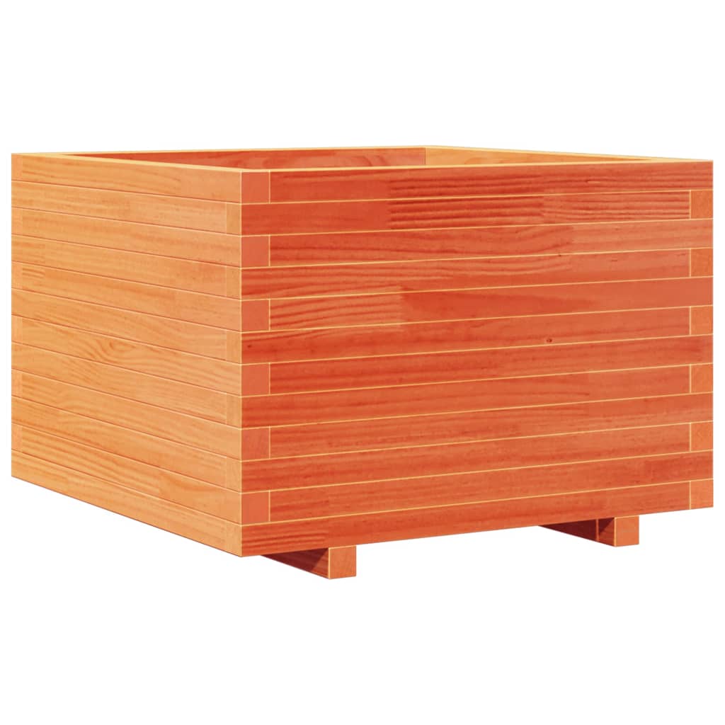 Pflanzkübel Wachsbraun 70X70X49,5 Cm Massivholz Kiefer Natürlich Imprägniert