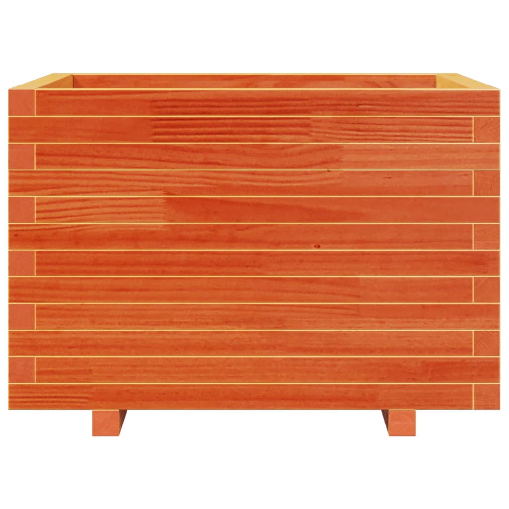 Pflanzkübel Wachsbraun 70X70X49,5 Cm Massivholz Kiefer Natürlich Imprägniert