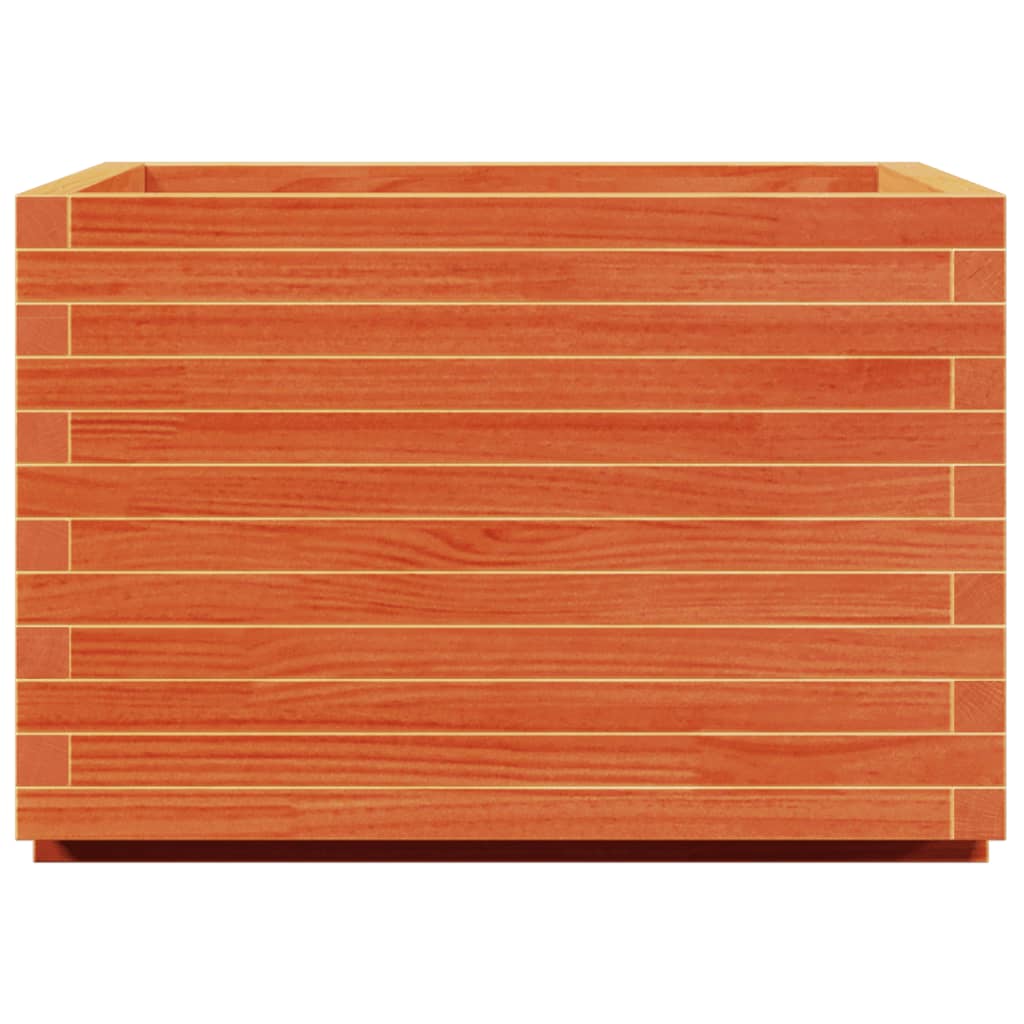 Pflanzkübel Wachsbraun 70X70X49,5 Cm Massivholz Kiefer Natürlich Imprägniert