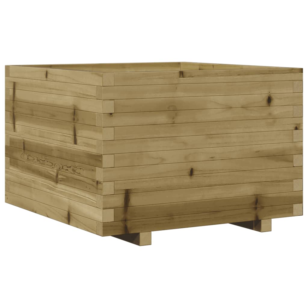 Pflanzkübel 70X70X49,5 Cm Kiefernholz Imprägniert Natürlich Imprägniert