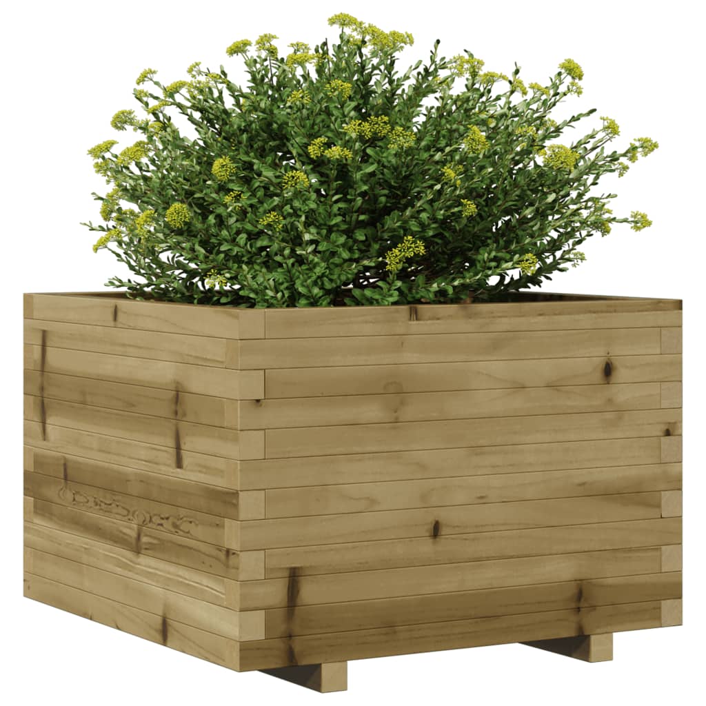 Pflanzkübel 70X70X49,5 Cm Kiefernholz Imprägniert Natürlich Imprägniert