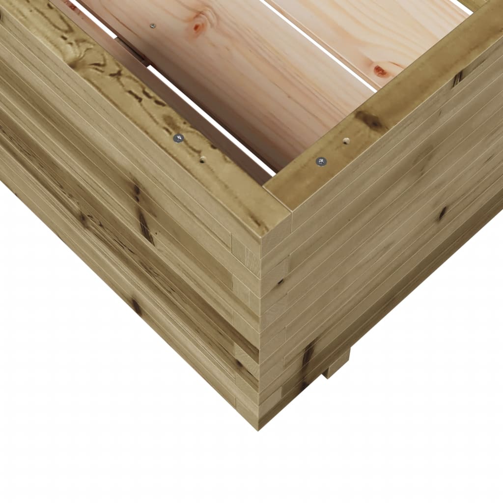 Pflanzkübel 70X70X49,5 Cm Kiefernholz Imprägniert Natürlich Imprägniert