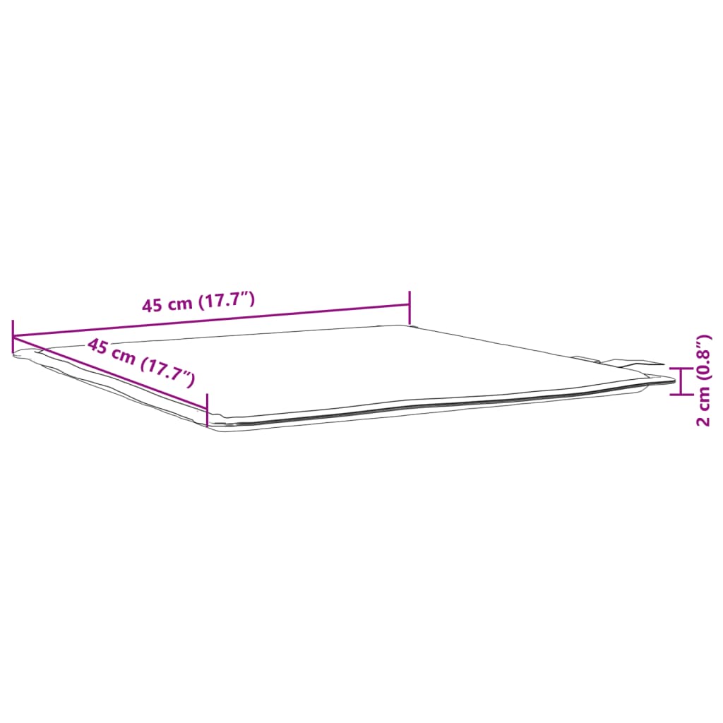 Garten-Sitzkissen 2 Stk. 45X45X2 Cm Quadratisch