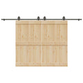 Schiebetürbeschlag-Set 400 Cm Stahl Schwarz