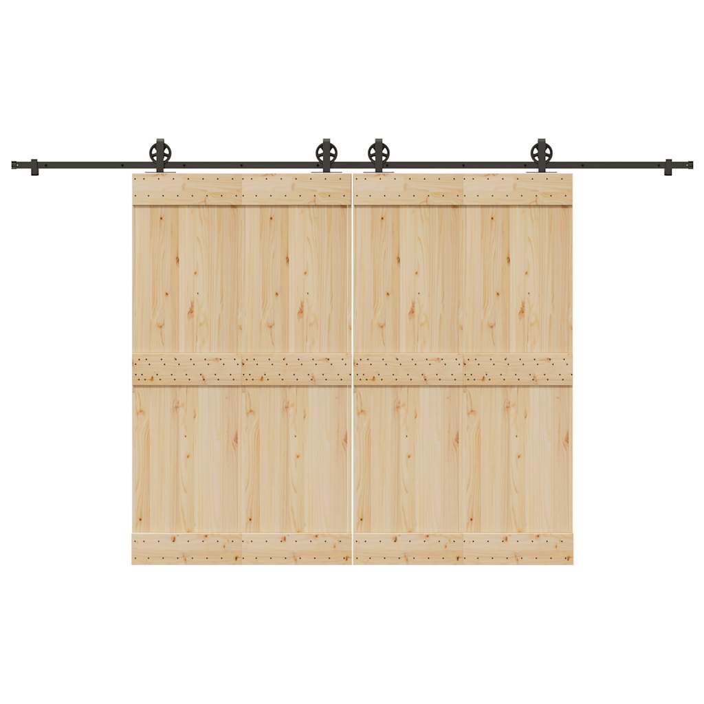 Schiebetürbeschlag-Set 400 Cm Stahl Schwarz