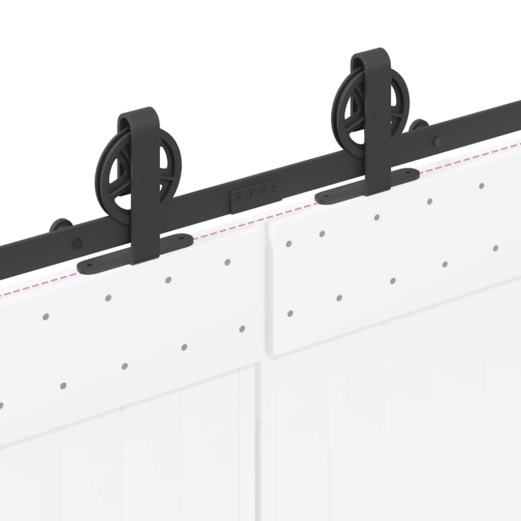 Schiebetürbeschlag-Set 400 Cm Stahl Schwarz