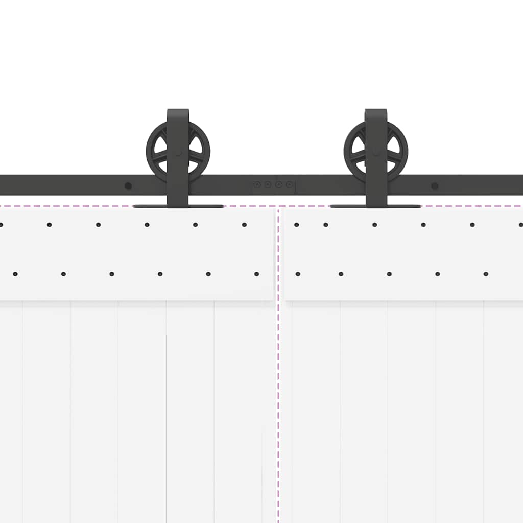 Schiebetürbeschlag-Set 400 Cm Stahl Schwarz