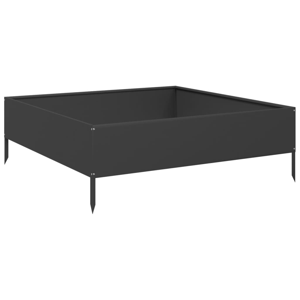 Hochbeet Schwarz 100X100X33,5 Cm Stahl/Schwarz